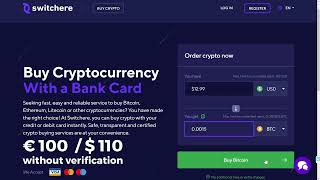 Switchere Crypto Exchange How to buy Bitcoin with a credit card on Switchere [upl. by Heater835]