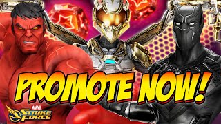 USE PROMO CREDTS ON THEM Top 10 Red Star Promotion Characters  Marvel Strike Force [upl. by Nnylatsirk83]