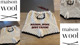 HARİKA BİR ŞORT YA DA PANTOLON YAPIMI 🤗crochetknittingloveknittingpatternyoutube [upl. by Osana]