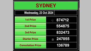 Sydney Live draw result 23102024  Live Draw SDY [upl. by Batty633]