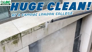 Pressure WashingSteam Cleaning Huge University Building In London [upl. by Dilks]