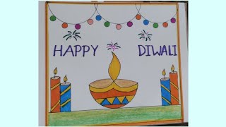 Diwali DrawingDiwali Drawing EasyHappy Diwali DrawingDiwali Festival DrawingDiwali Diya [upl. by Amrac329]