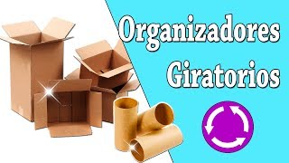 Reciclaje de cajas de Cartón  Organizadores giratorios  Manualidades Recicladas  Ecobrisa [upl. by Jaine]