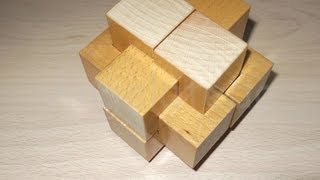 Puzzle Nudo de madera de 6 piezas Burr hecho con el CICm [upl. by Hayyim]