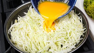 Cabbage with eggs tastes better than meat Easy quick and very delicious dinner recipe [upl. by Eiralav]