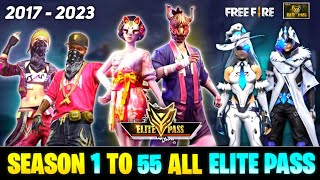 ALL ELITE PASS FREE FIRE  FREE FIRE SEASON 1 TO SEASON 55 ALL ELITE PASS FULL VIDEO  ELITE PASS [upl. by Eirret]