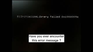 HOW TO FIX B1InitialiazeLibrary failed 0xc000009a  BlInitialiazeLibrary failed 0xc000009a [upl. by Marshal902]