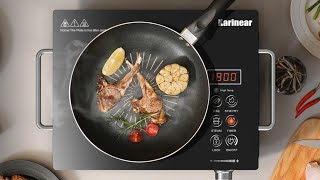 New arrival Karinear Single Burner Portable Electric Cooktop With Handle [upl. by Ahsirtap]