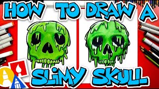 How To Draw A Slimy Skull For Halloween 💀 [upl. by Alice]