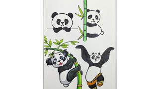 How to draw panda 🐼 drawing  step by step [upl. by Lehacim683]