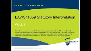 LAWS11059012018 Statutory Interpretation by John Milburn [upl. by Adnaval]