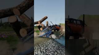 Wooden Truck Falling In water Pit beamngdrive [upl. by Dee Dee602]