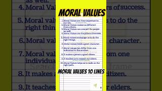 Moral Values For Students Moral Values For Kids 10 lines essay on Moral Values [upl. by Kandace380]