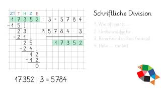 Schriftliche Division Teil 2  Mathe lernen in Klasse 4  einfach schlau üben [upl. by Nnil]