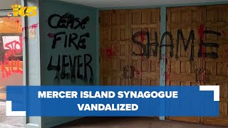 Mercer Island synagogue vandalized overnight amid IsraelHamas War [upl. by Oiluig316]