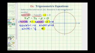 Ex Solve a Factorable Trig Equation with Rounded Radian Solutions  Quadratic Form [upl. by Brinn]