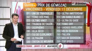 Pronostic Quinté  du vendredi 11 décembre 2015 [upl. by Fong]