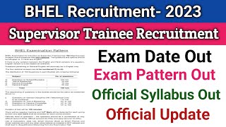 BHEL Supervisor Trainee Syllabus 2023BHEL Exam Date amp Exam Pattern OutBHEL Official Syllabus [upl. by Ledda]