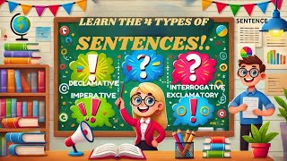 Learn the 4 Types of Sentences  Declarative Interrogative Imperative Exclamatory [upl. by Norm]