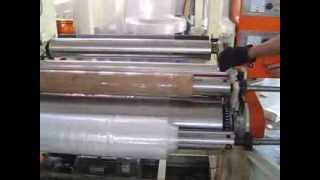 KINGPLAST  Blown Film Extrusion Machine With Semi Auto Rewinder  Winding Unit [upl. by Treborsemaj]