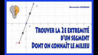 2nde  Trouver la 2e extrémité dun segment dont on connaît le milieu [upl. by Gurolinick896]