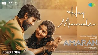 Hey Minnale  Video Song  Amaran  Sivakarthikeyan Sai Pallavi  GV Prakash  Rajkumar Periasamy [upl. by Iluj]