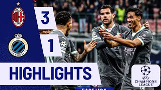 AC Milan vs Club Brugge 31 Highlights Pulisic Reijnders goals  Champions League 202425 [upl. by Tsirhc224]