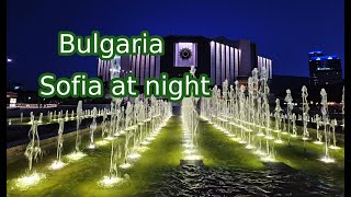 Bulgaria  Night life in Sofia  Walking tour city center streets [upl. by Riki]