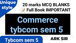 2023 🔥 Commerce Marketing TYBCOM SEM 5 PAPER SOLUTION SEM 5 UNIVERSITY EXAM ARK SIR mcq [upl. by Elfrieda]