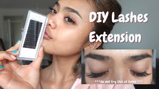 DIY lashes extension at home  Permanent individual extension [upl. by Novyert16]