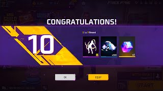 LEVEL UP 10 😱 AMAZING REWARDS 🎁 DIAMONDS 💎 EMOTE 🔥 FREE FIRE [upl. by Ylil]