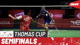 BWF Thomas Cup Finals 2022  Indonesia vs Japan  Semifinals [upl. by Yorgen]