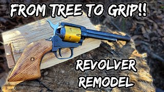 DIY Red Oak Revolver Grips  Remodeling My Revolver With Grips Made From Scratch [upl. by Jeffery]