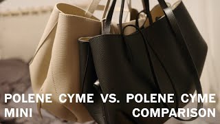 POLENE CYME VS POLENE CYME MINI COMPARISON Honest Review after 6 month what fits inside [upl. by Krischer]