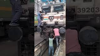 Indian Railways OnDuty maintenance staff working Time alltypesoflocomotiveindianrailway [upl. by Pompea]