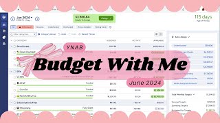 YNAB Budget With Me  June Paychecks  Behind on budgeting  overspent categories [upl. by Beitch]