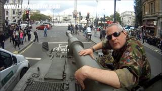 Driving A Tank Past Big Ben amp Downing Street In London [upl. by Saxen738]