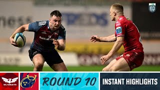 Scarlets v Munster  Instant Highlights  Round 10  URC 202324 [upl. by Nai]