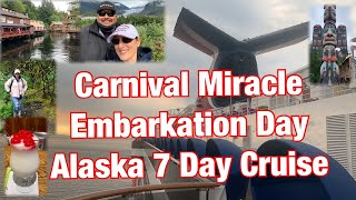 Embarkation Day on Carnival Miracle Alaska 7 day CruiseSea DayTracy Arm Fjord [upl. by Eemyaj303]