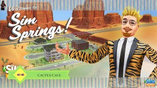 The Sims Freeplay  Sim Springs  Cactus Cave Walkthrough amp Zesty Prize [upl. by Cassil]