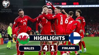 Wales v Finland  41  Highlights  Euro Qualifiers 2024 [upl. by Githens709]