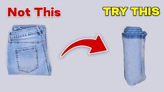 How To Fold PANTS To Save Space For Travel  How to Fold Jeans [upl. by Aramen]