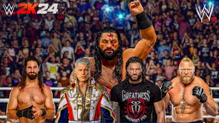 WWE 2K24  Roman Reigns Vs Cody Brock Lesnar Seth Steel Cage Match [upl. by Toft]