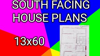 13x60 SOUTH FACING HOUSES PLAN 13x60SOUTH FACING HOUSE DESIGN 13x60SOUTH FACING GHAR Ka Naksha [upl. by Matilda]