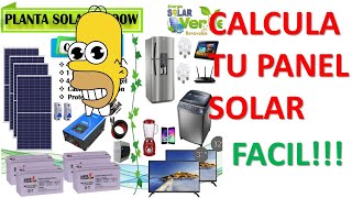 ✅Cuántos paneles solares necesito para mi casa Calculo de un sistema Aislado Baterías solarpanel [upl. by Refennej]