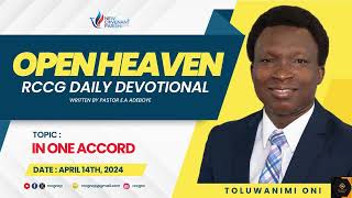 Open Heaven Daily Devotional  In One Accord  April 14th 2024 [upl. by Giulietta]