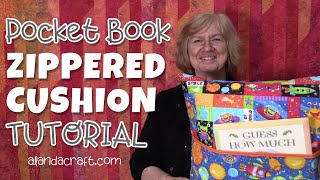 Pocket Book Zippered Cushion Cover Tutorial aka Reading Pillow [upl. by Gran]