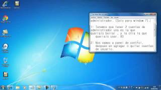 Borrar cuenta de administrador solo para window 7 [upl. by Ivz469]