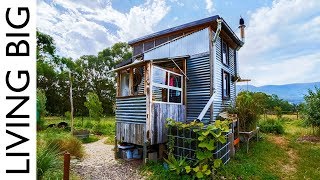 Incredible Salvaged OffGrid Tiny House On Permaculture Farm [upl. by Haynor]