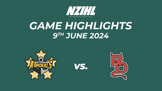 Game Highlights West Auckland Admirals vs Canterbury Red Devils  NZIHL 9th June 2024 [upl. by Ariel761]